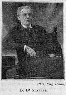 Horace Stapfer (1848-1913), ancien chef de clinique obstétricale et gynécologique à la faculté de Paris, chargé de mission en Suède (1891) pour l'étude du système de Brandt
